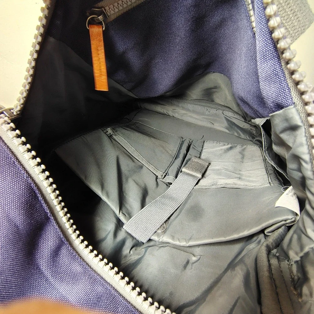 ORI London Backpack Purple Nylon Roll Top Magnetic Commuter Bag